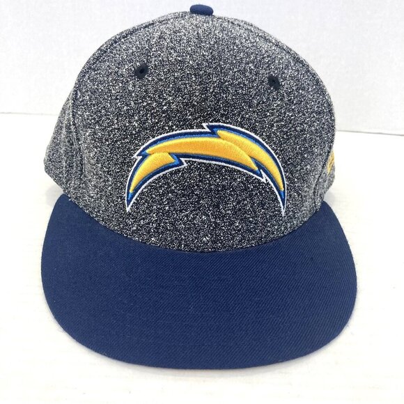 Los Angeles Chargers Hat Cap Fitted Mens 7 1/2 Navy Gray NFL Football New Era - Picture 3 of 11